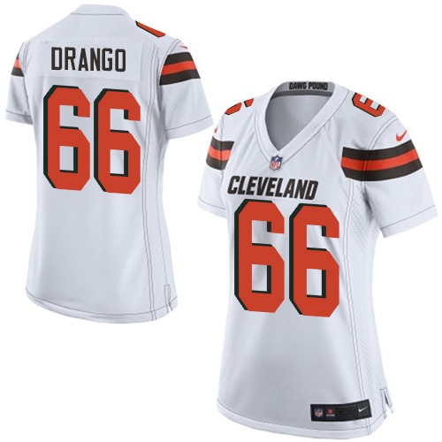 Women's Elite Spencer Drango Nike Jersey White Road - #66 NFL Cleveland Browns